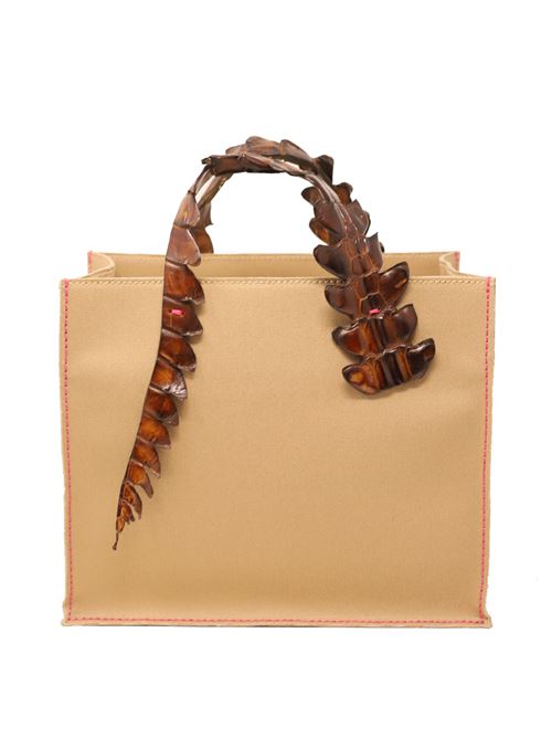 shopper in canvas e coccodrillo Laboratorio Capri | GRETACAMELCOGNAC